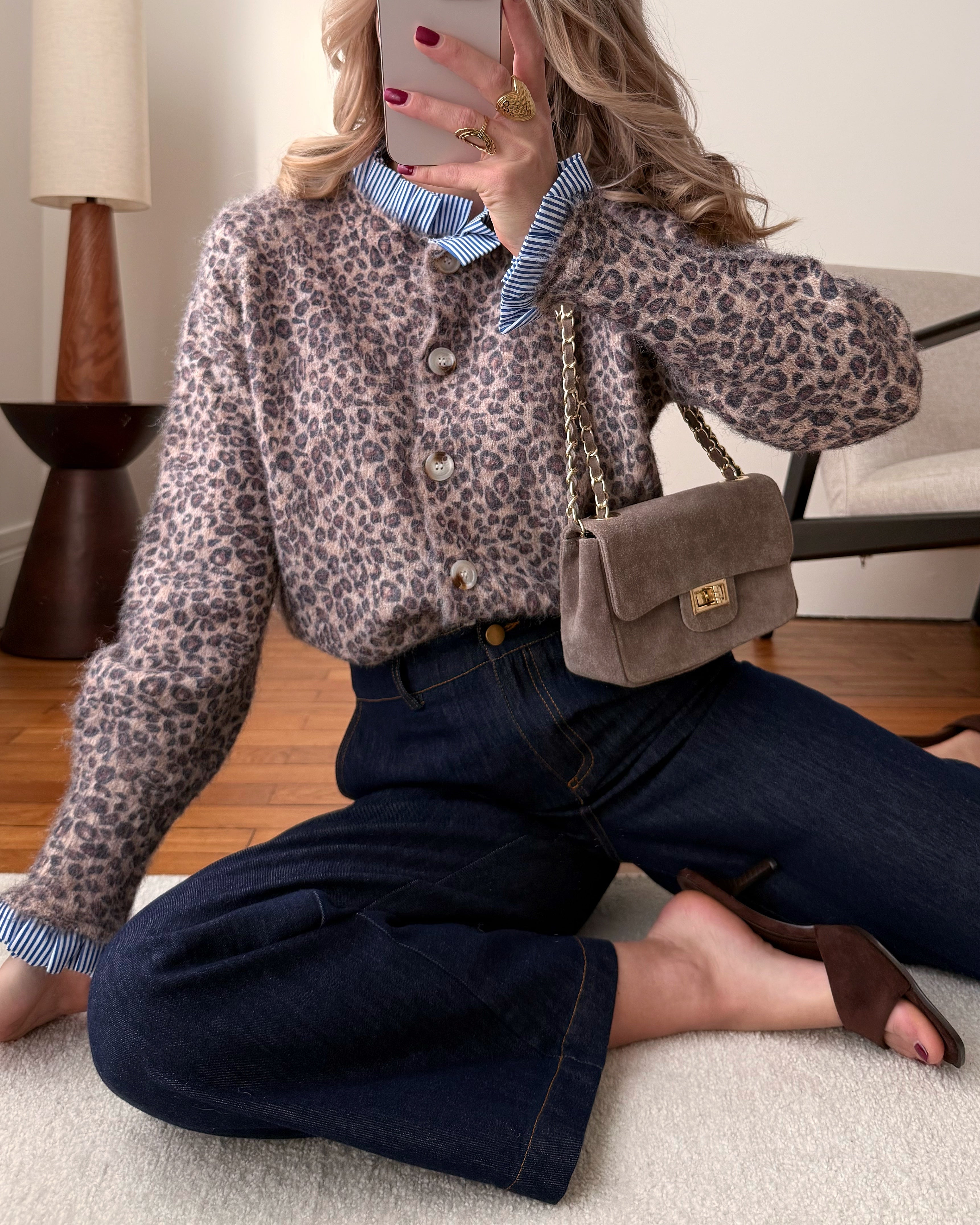 Cardigan bi-matière imprimé léopard MÉLAS