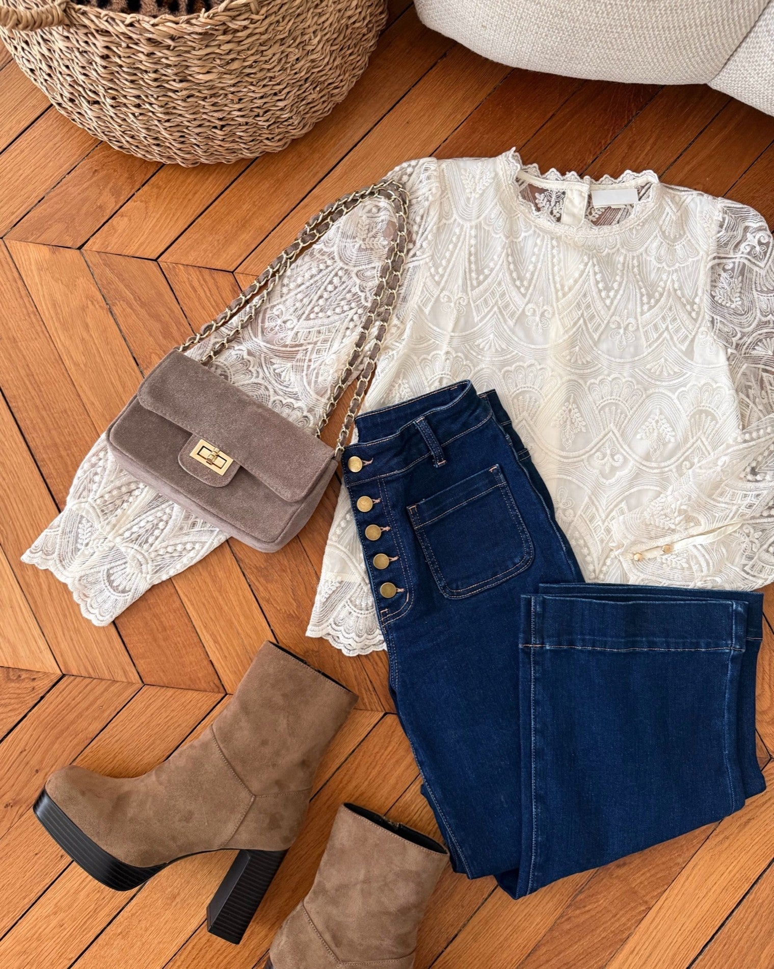 Blouse en dentelle brodée SANDRÉE